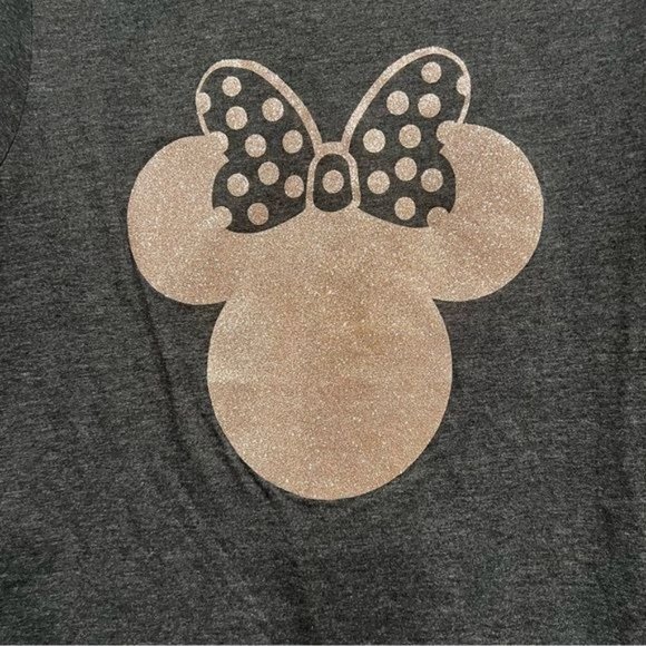 Mini mouse gray T-shirt glitter print size M - Picture 5 of 7